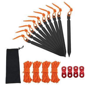 Unique Bargains Reusable 10xNails 1xBag 4xRopes 4xDouble Eye Rivets Tent Pegs 1 Set - 1 of 4