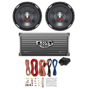 2 BOSS P126DVC 12" 2300W Car Subwoofers Subs & 1600W 2-Ch Amp & 8 Gauge Amp Kit - 1 of 4