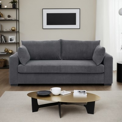 Coastal 79" Wide Corduroy Comfort Sofa - Leovsnove