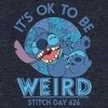 Junior's Women Lilo & Stitch It's Ok to Be Weird Stitch Day 626 Festival Muscle Tee - 2 of 4