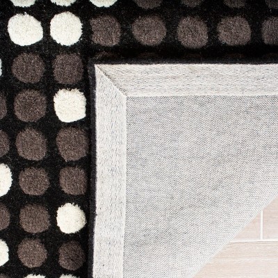 Handmade Black and White Wool Tufted Runner Rug