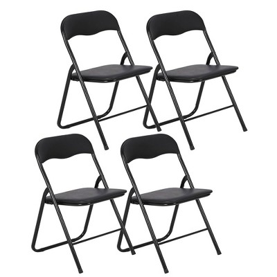 Whizmax Folding Chairs, Outdoor & Indoor Event Portable Metal Folding Chairs with Cushion, Non-Slip Feet Pads Stackable Chairs