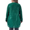 Agnes Orinda Women's Plus Size Sequin Sparkly Long Sleeve Open Front Shimmer Glitter Cardigans - 4 of 4