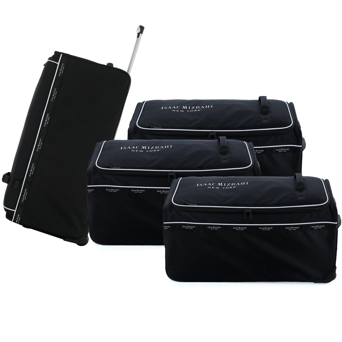 Isaac Mizrahi Aster Softside Rolling Duffel 4-Piece Travel Set (20", 28", 30" & 32") with Telescoping Handle