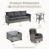 XIZZI Outdoor Rattan Sectional Sofa Set, Modular Patio Lounge Set w/ Swivel Chairs, Side Table & Optional 3-Seat Sofa/Ottomans/Firepit/Coffee Table - 3 of 4