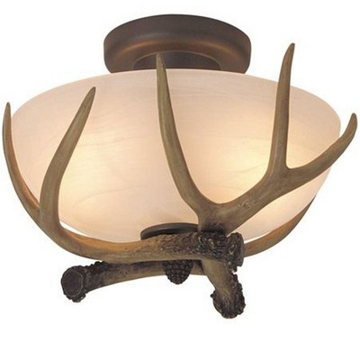 Craftmade Lighting Frontier 2 - Light Semi-Flush Mount in  Hand Applied European Bronze