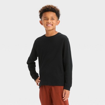 Boys' Long Sleeve Thermal Henley Shirt - Cat & Jack™ Cream M : Target