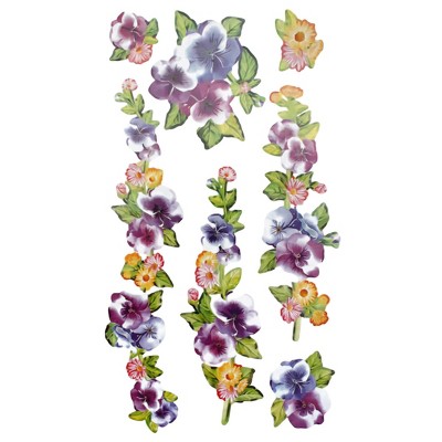 Slickblue Flower Decor Vinyl Wall Stickers 13" x 23.5" – Multiple Beautiful Floral Design Options for Decor