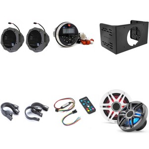 Clarion UTV Gauge-Style Radio and Mount bundle including 6.5" Speakers, Powersports pods, cage mounts 1.75" - 1 of 4