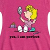 Girls' - Peanuts - Yes I Am Perfect Sally Fit & Flair Cap Sleeve Dress - 2 of 4