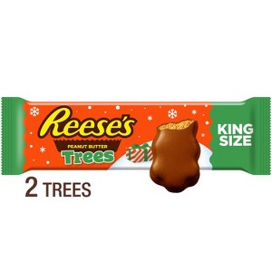 Reese's Peanut Butter Trees Christmas Candy Stocking Stuffers King Size - 2.4oz/2ct - 1 of 4