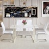 Oversart Table and chair set.55"x31.4" Cream-Style White MDF Dining Table Set with 4 White Chairs With Silver Metal Legs. - 2 of 4