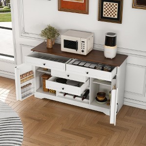 Bella Depot 54.45''W Buffet Sideboard with Storage Cabinet Adjustable Shelf - 1 of 4