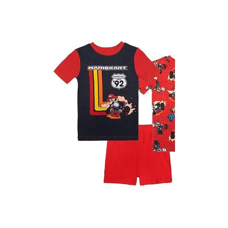 Super Mario Kart Little/Big Boy's 4-Piece Cotton Pajama Set, 2 of 4