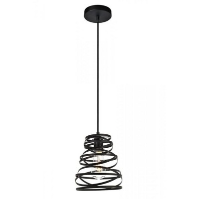 Elegant Lighting Sybil Collection Pendant D7.5 H9.2 Lt:1 Matte Black Finish