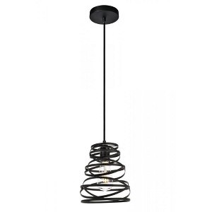 Elegant Lighting Sybil Collection Pendant D7.5 H9.2 Lt:1 Matte Black Finish - 1 of 4