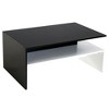 HOMCOM Modern Coffee Table,  2-tier Rectangular Center Table with Storage Shelves for Living Room, Black/White - 4 of 4