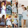 EXLURA Women's Lantern Sleeve Tie Back Summer Dress Ruffled Off Shoulder A-Line Vintage Mini Dress - 3 of 4