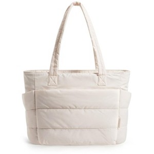 Itopfox Lightweight Puffy Tote Bag with Compartments, Quilted Shoulder Handbag for Women, Travel, Work, Gym, Beach - 1 of 4
