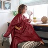 Women's Fuzzy Plush Fleece Full Lined Wrap Sweaters, Adult Wearable Blanket Cape, Super Warm Soft Cozy Gift for her - Catalonia - 2 of 4