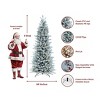 King Of Christmas Pre-lit Slim Flocked Artificial Christmas Tree, King Flock Skinny Christmas Tree with Lights - 2 of 4