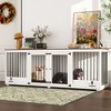 Famapy 86.6" Dog Crate Furniture with Dog Bowl with Room Divider and 2 Large Drawers - 4 of 4