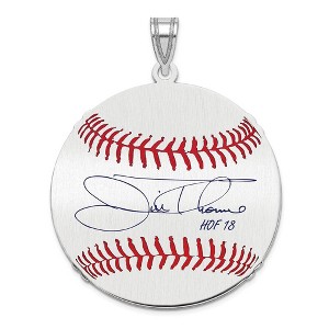 Black Bow Jewelry Sterling Silver Jim Thome Signature LG Enamel Baseball Pendant - 1 of 4
