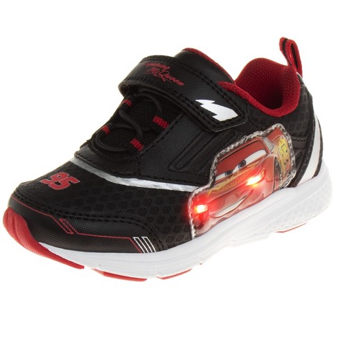 Disney Pixar Cars Casual Boy Sneakers Two Red Lights Black red Size 10 Target