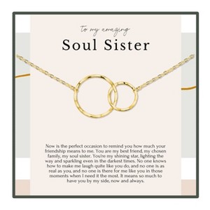HOPE LOVE SHINE Soul Sister Necklace – 2 Interlocking Rings Sterling Silver Gold Necklace Gift for Best Friend, Friendship Gift for Women - 1 of 4