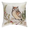 18" Throw Pillow SNOWY FOREST OWL/CARDINAL Winter Scene – Polyester by Manual Woodworkers and Weavers - 2 of 3