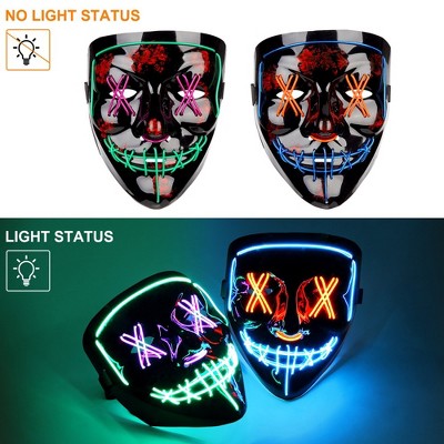 Mask, Halloween LED Mask, 2 Pcs, for Festival Cosplay,  Halloween Costume, Masquerade Parties