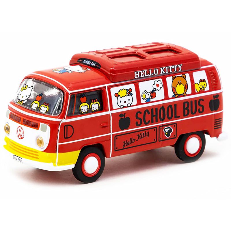 Volkswagen Type II (T2) Van Red "Hello Kitty Capsule School Bus" "Collab64" 1/64 Diecast Model Car by Schuco & Tarmac Works, 2 of 4
