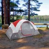Outbound 6 Person 3 Season Lightweight Long Dome Tent with a Heavy Duty 600 mm Coated Rainfly, Front Canopy, and Ventilated Mesh Roof, Red - 2 of 4