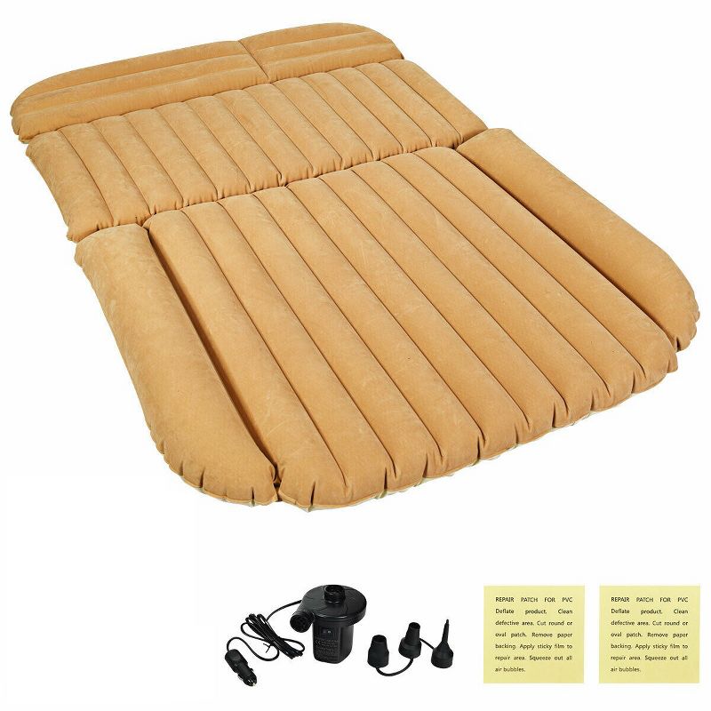 Costway Inflatable SUV Air Backseat Mattress Flocking Travel Pad w/Pump Camping Travel, 1 of 11