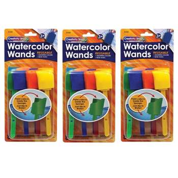 Creativity Street Watercolor Wands with Paint, 8 Assorted Colors, 1-3/8" x 5-1/2", 8 Per Pack, 3 Packs