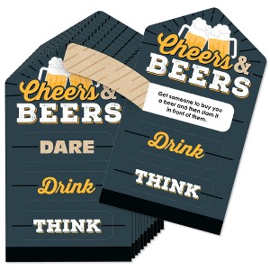 Big Dot of Happiness Cheers and Beers Happy Birthday - Birthday Party Game Pickle Cards -  Dare, Drink, Think Pull Tabs - Set of 12 - 1 of 4