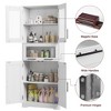 Tall Kitchen Cupboard With Shelves, Tall Bathroom Storage Cabinet, Freestanding Storage Cupboard Unit for Kitchen Bathroom Dining Room Living Room - 3 of 4