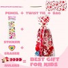 Joyfy 28 Pack(168 Pcs) Valentines Day Stationery Set Assorted for Kids, with Pencils Sticker and Holiday Reward Prizes Classroom School Exchange Gift - 3 of 4
