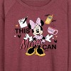 Women's - Disney - Minnie Mouse This Mom Can Lightweight French Terry Wide Neck Long Sleeve Shirt - 2 of 4