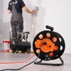 VEVOR Extension Cord Reel, 100FT, with 4 Outlets and Dust Cover, Heavy Duty 14AWG SJTOW Power Cord, Manual Cord Reel, Orange - 2 of 4