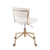Sapphtopaz Modern Swivel Office Chair with Wheels Adjustable Height Tufted Upholstered Desk Chair with Golden Base Vanity Chair for Home Office - 2 of 4