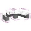 vidaXL Patio Sofa Set with Cushions Outdoor Furniture 12 Piece Poly Rattan - Black and Cream - 3 of 4