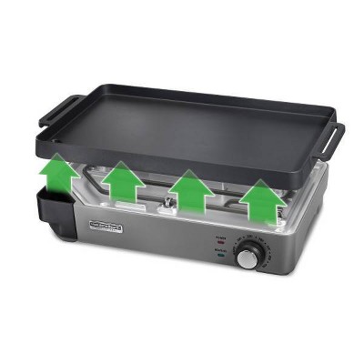 Hamilton Beach Black Cast Iron Electric Griddle with Adjustable Temperature