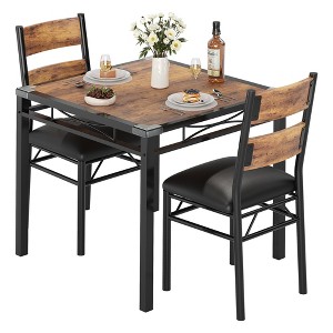 Dining Table Set for 4,with 4 Upholstered Chairs,5 Pcs Wood Kitchen Dining Room Table Set with Corner Protector for Kitchen,Apartment,Small Space - 1 of 4