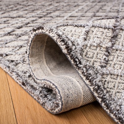 Gray Hand-Tufted Wool and Viscose Rectangular Area Rug