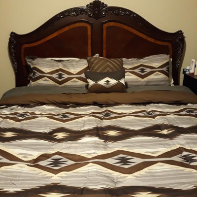 Shop Bitter Creek Lodge Cabin Oversized Comforter Set Gray & Brown, Comforters & Blankets