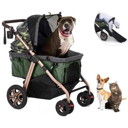 HPZ™ PET ROVER PRIME Luxury 3-in-1 Stroller for Small/Medium Dogs, Cats and  Pets (Black)