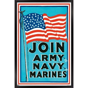 Trends International Join Army Navy Marines Framed Wall Poster Prints - 1 of 4