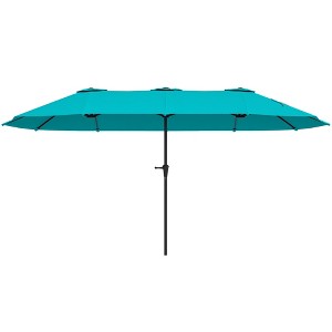 Outsunny 13 ft. Extra Large Patio Umbrella, UPF30+ Double Umbrella Outdoor Patio with Easy Crank Handle, Vents, Navy Blue - 1 of 4