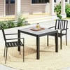 Resenkos Patio Dining Chairs, Outdoor Dining Set, Galvanized Steel, Brown - 3 of 4